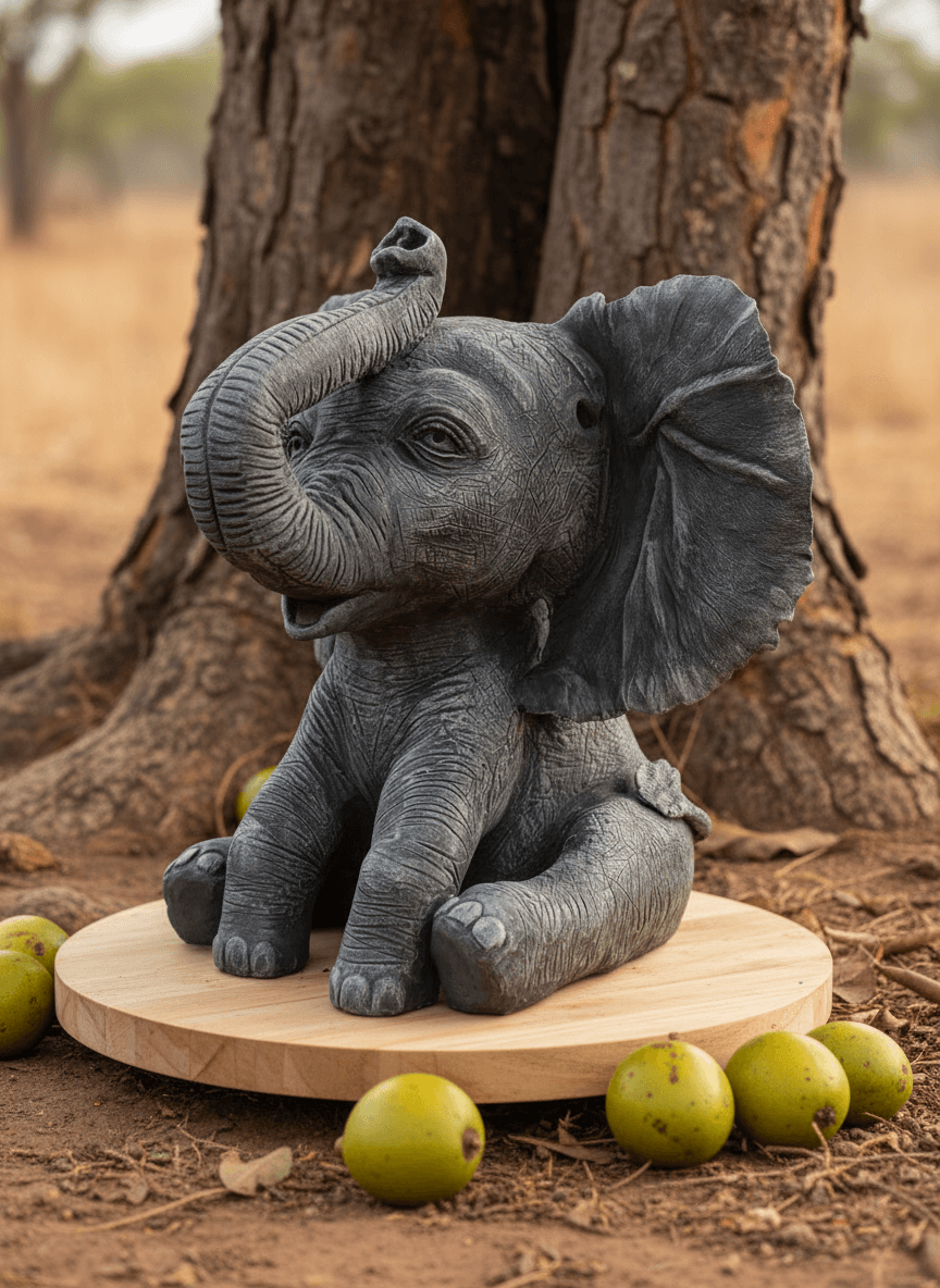 Detailed elephant sculpture created by LinCreations