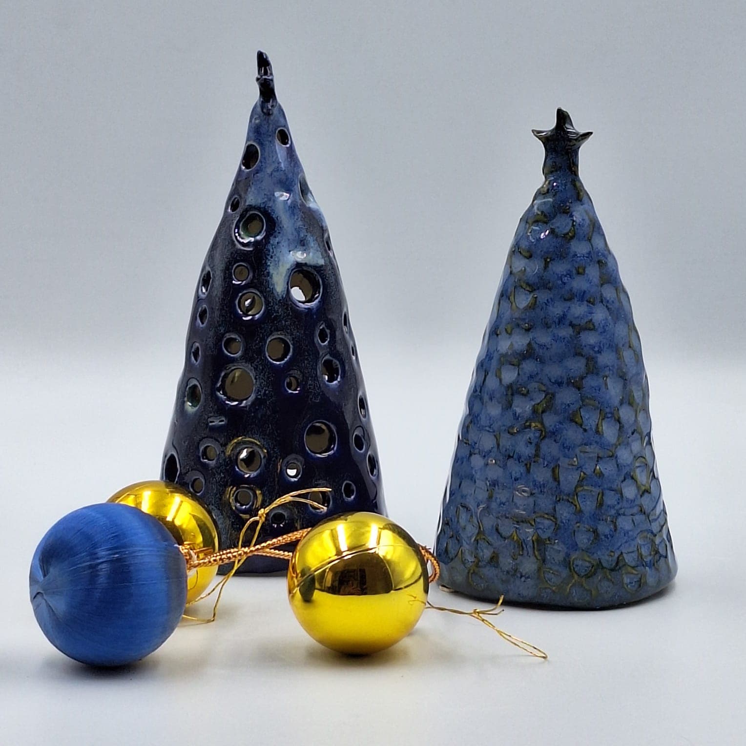 Handcrafted ceramic vessel with layered organic textures